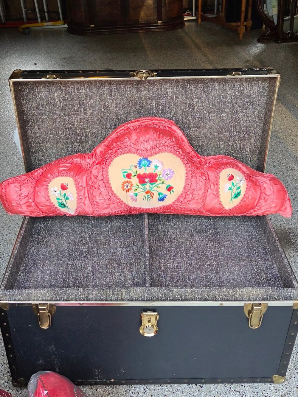 Vintage Pink Satin Decorative Pillow